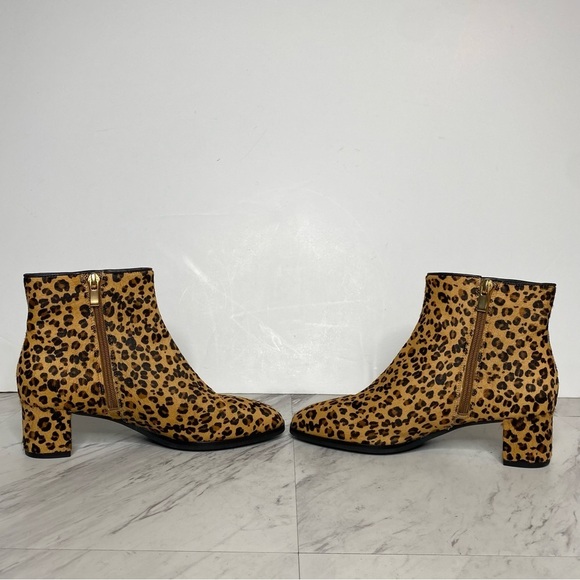 New! Via Spiga Vinson Cheetah Print Cow Fur Bootie 6M - Picture 5 of 15